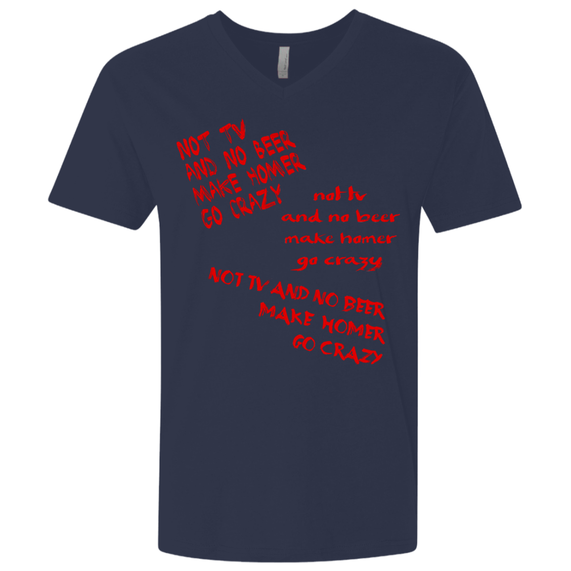 T-Shirts Midnight Navy / X-Small HOMER CRAZY Men's Premium V-Neck