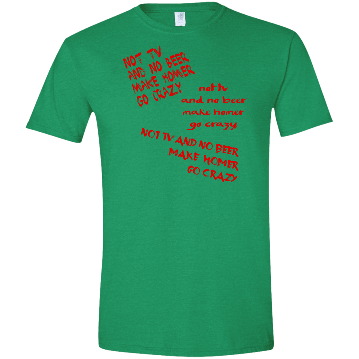 T-Shirts Heather Irish Green / S HOMER CRAZY Men's Semi-Fitted Softstyle