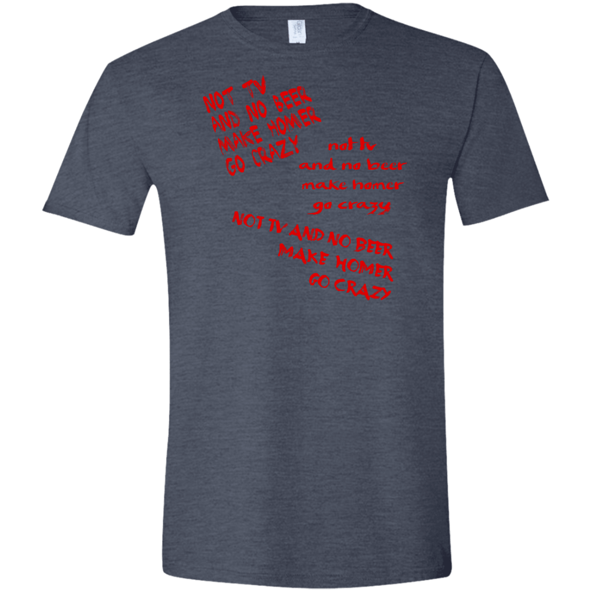 T-Shirts Heather Navy / S HOMER CRAZY Men's Semi-Fitted Softstyle