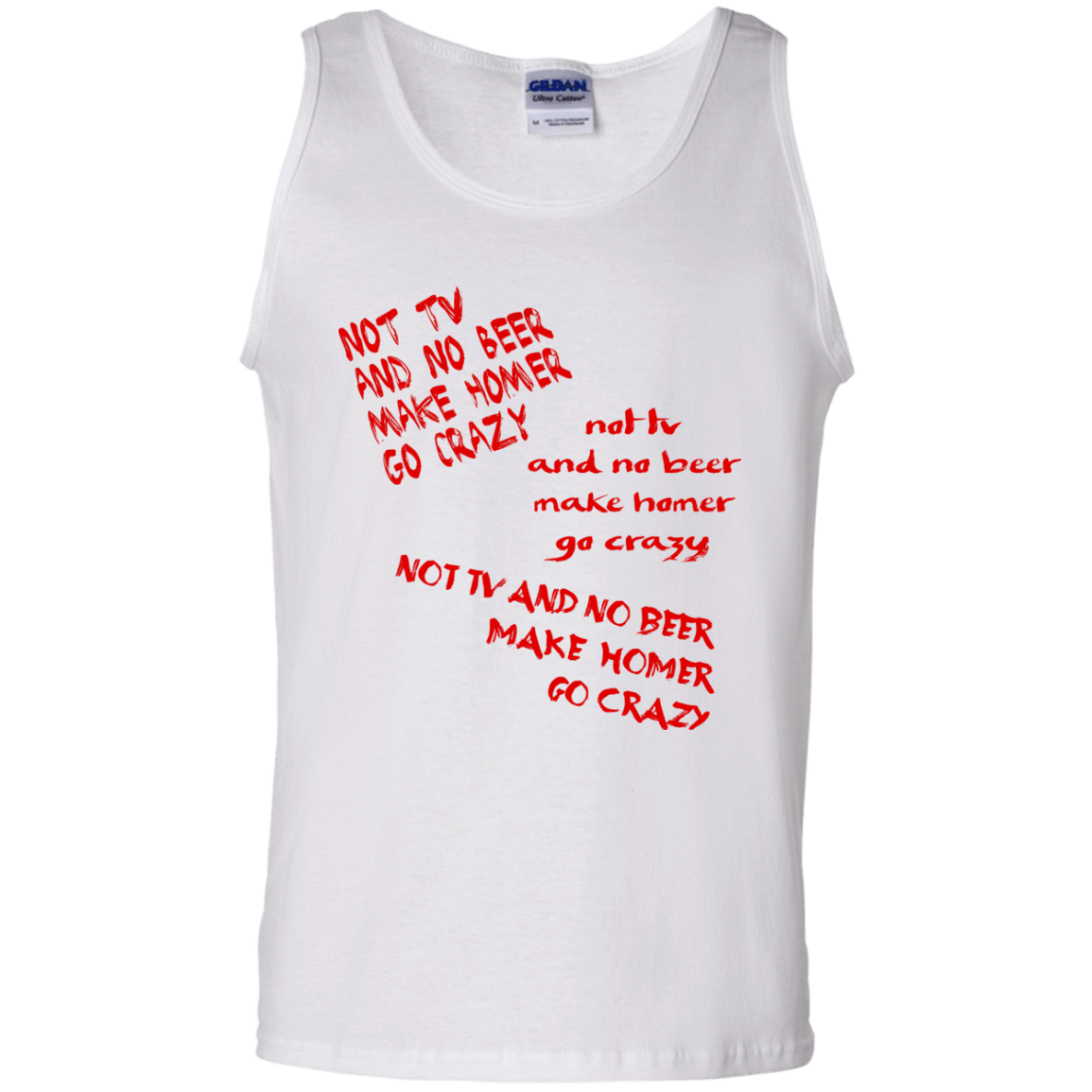 T-Shirts White / S HOMER CRAZY Men's Tank Top