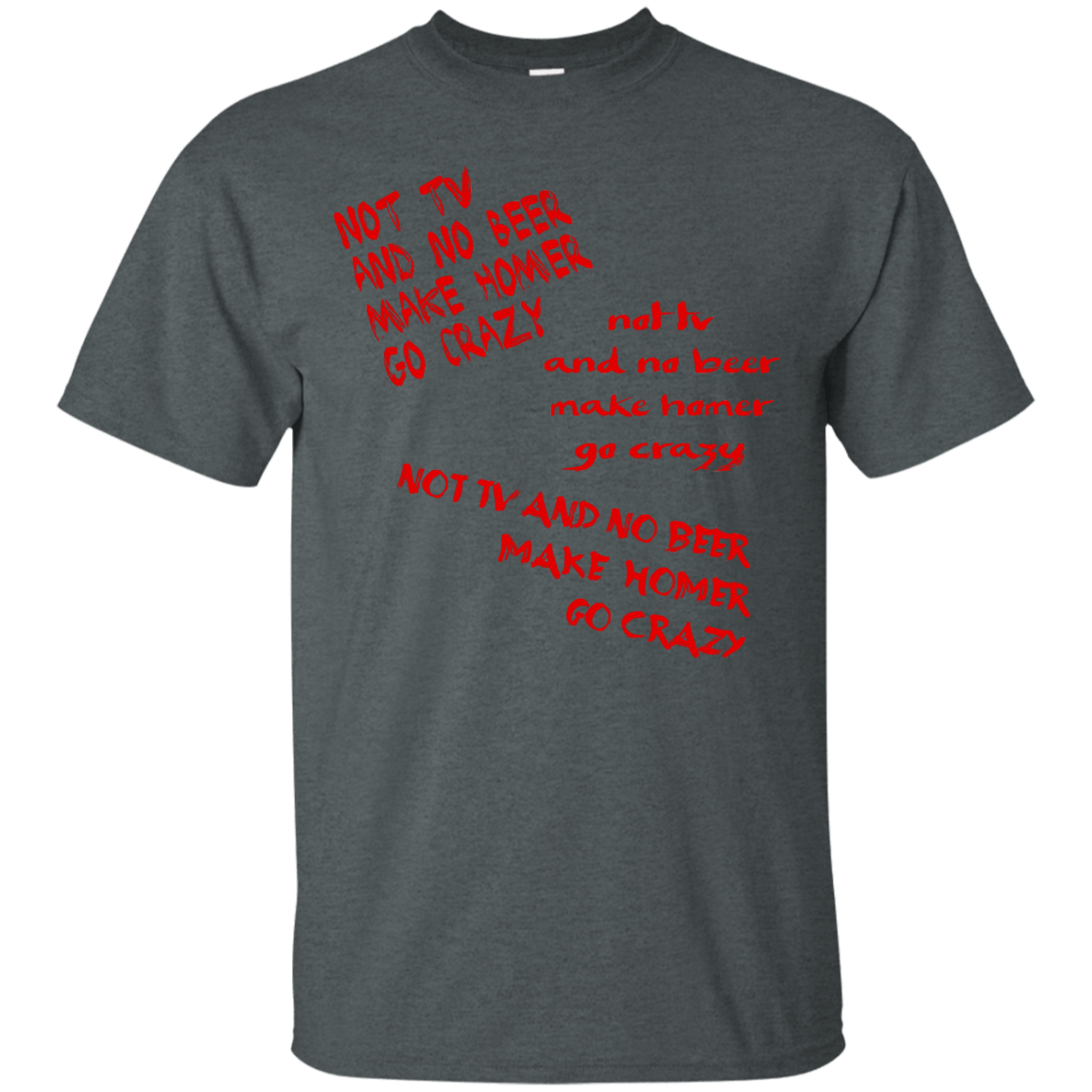 T-Shirts Dark Heather / S HOMER CRAZY T-Shirt