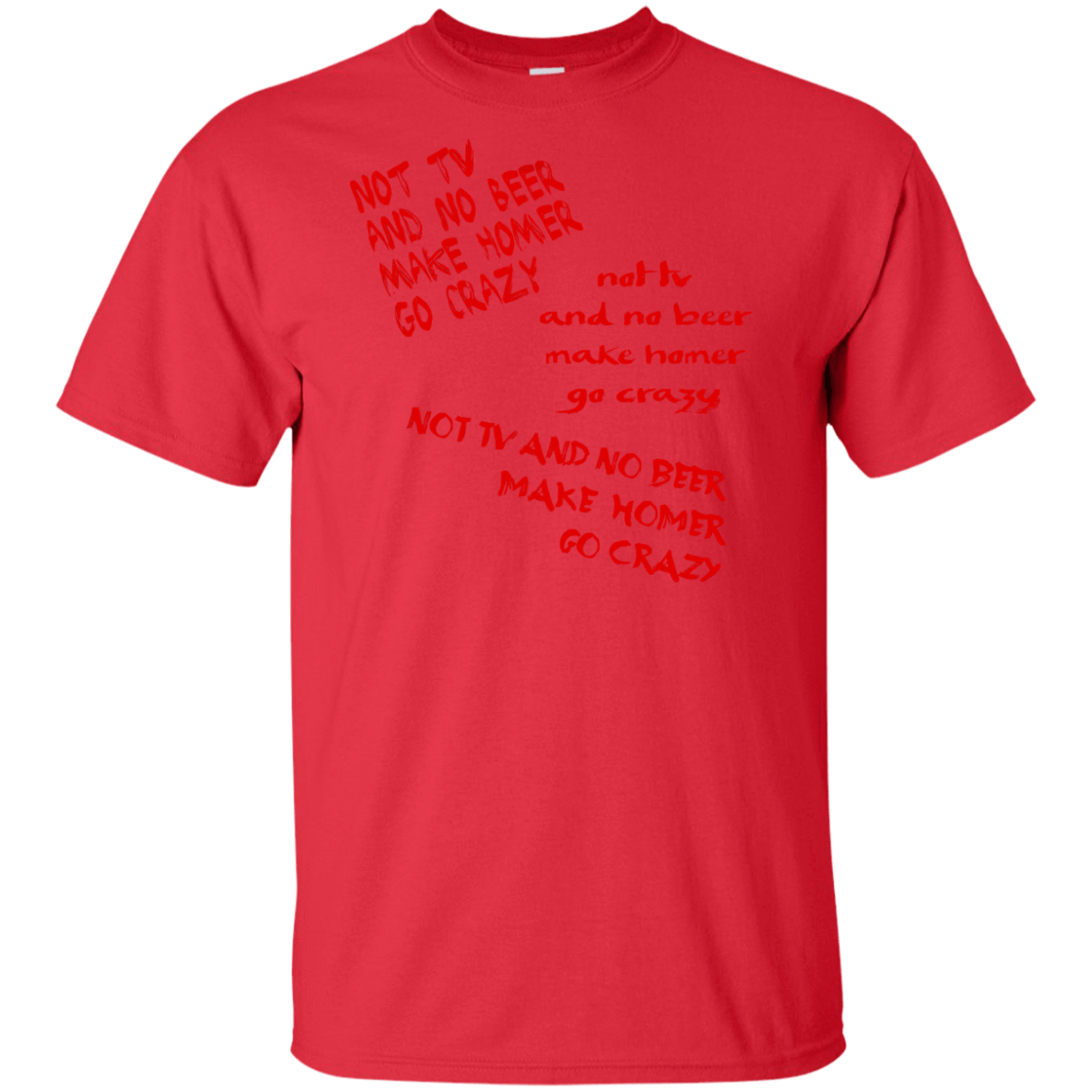 T-Shirts Red / XLT HOMER CRAZY Tall T-Shirt