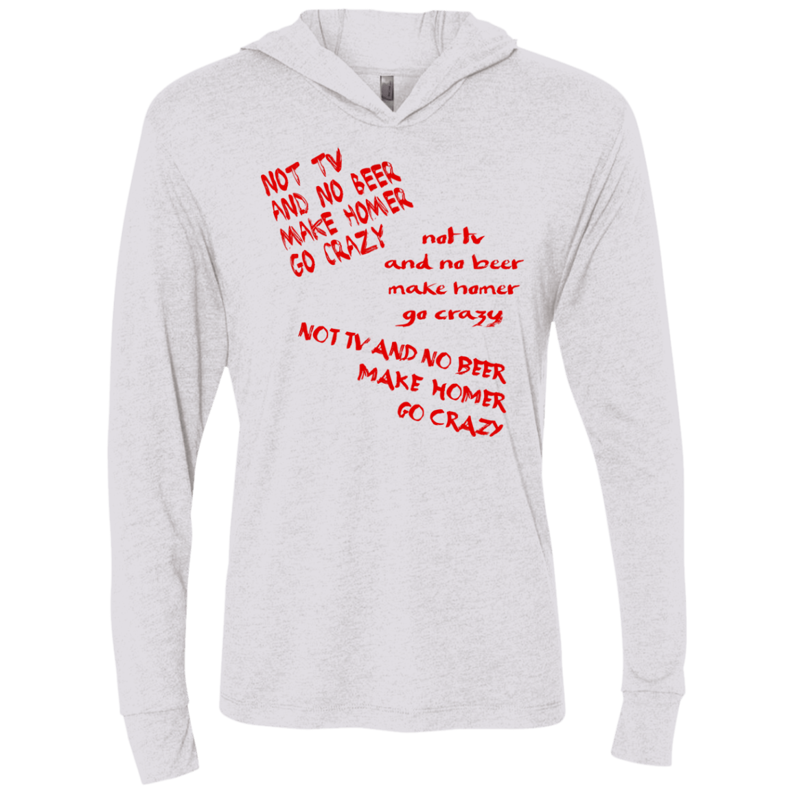 T-Shirts Heather White / X-Small HOMER CRAZY Triblend Long Sleeve Hoodie Tee