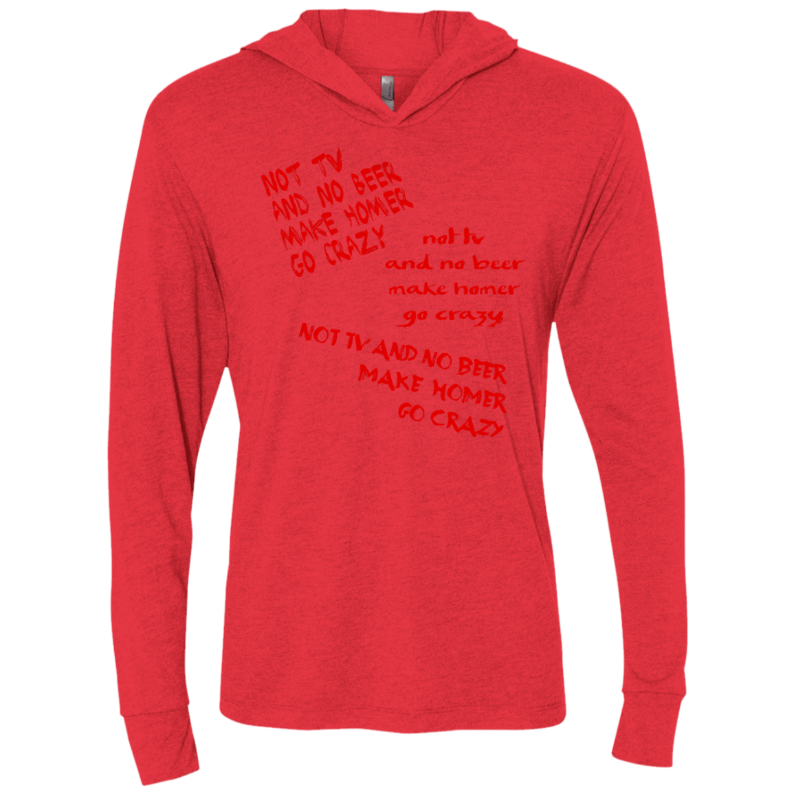 T-Shirts Vintage Red / X-Small HOMER CRAZY Triblend Long Sleeve Hoodie Tee