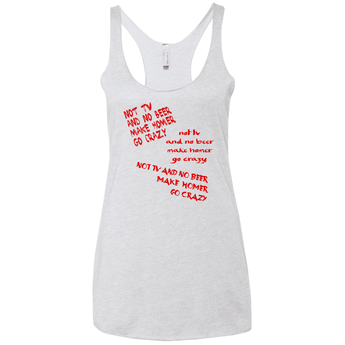 T-Shirts Heather White / X-Small HOMER CRAZY Women's Triblend Racerback Tank