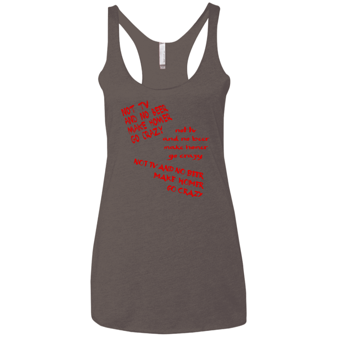 T-Shirts Macchiato / X-Small HOMER CRAZY Women's Triblend Racerback Tank