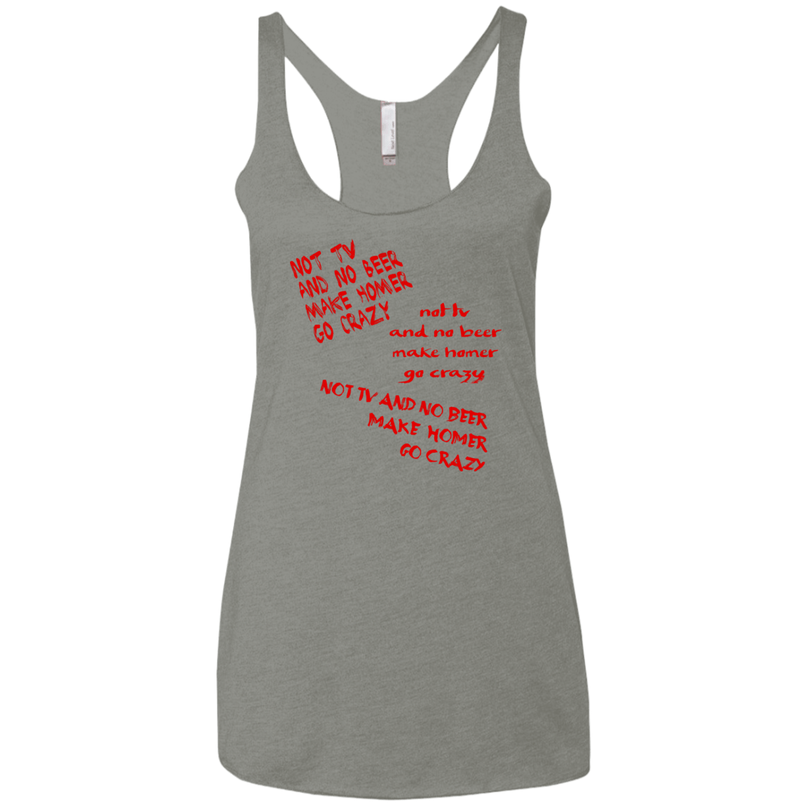 T-Shirts Venetian Grey / X-Small HOMER CRAZY Women's Triblend Racerback Tank