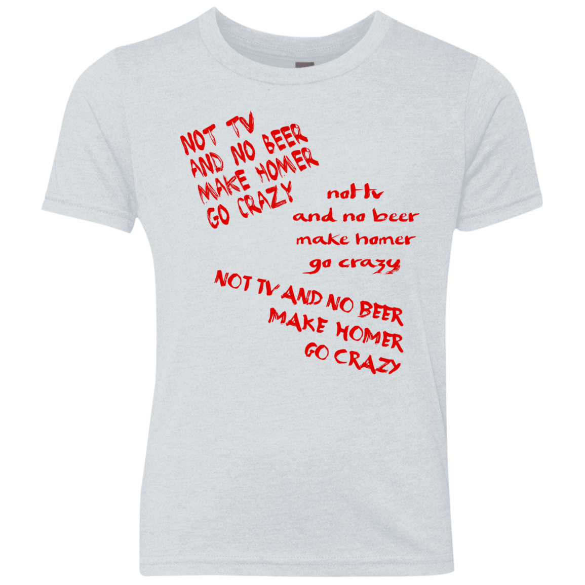 T-Shirts Heather White / YXS HOMER CRAZY Youth Triblend T-Shirt