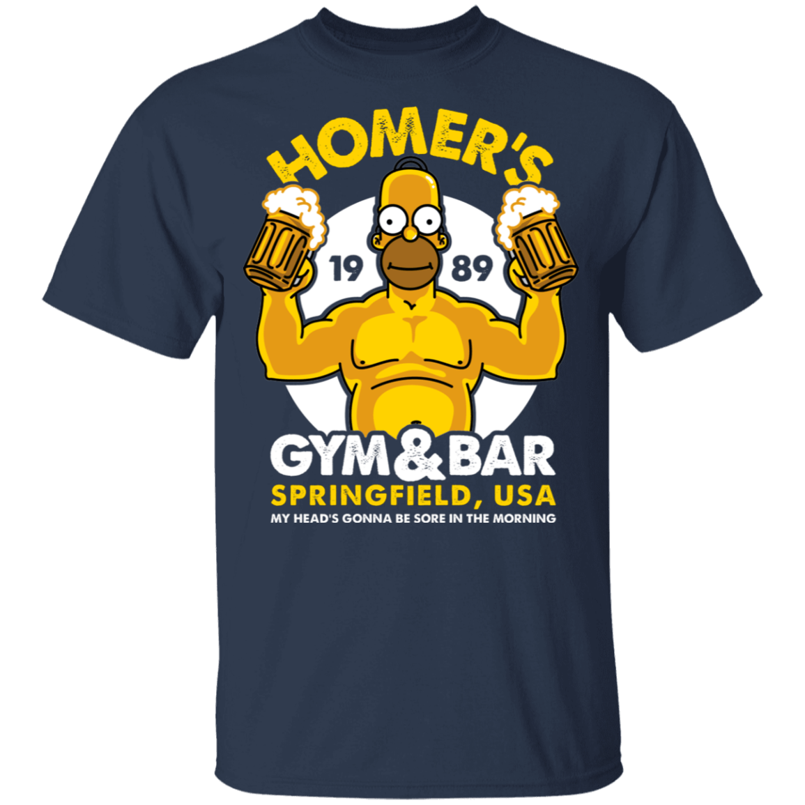 T-Shirts Navy / YXS Homer's Gym & Bar Youth T-Shirt