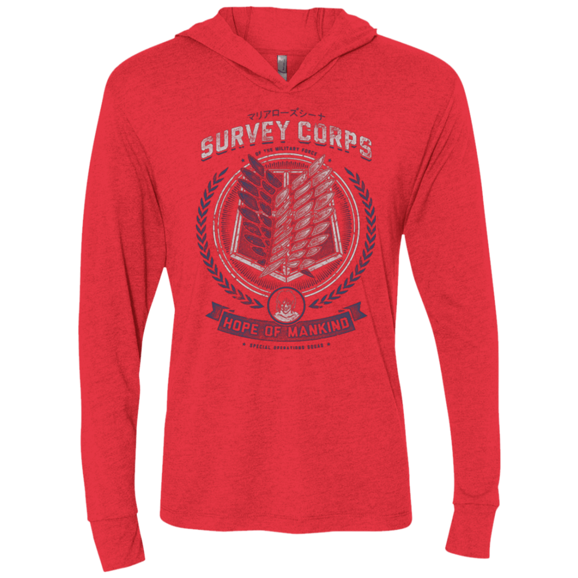 T-Shirts Vintage Red / X-Small Hope of Mankind Triblend Long Sleeve Hoodie Tee