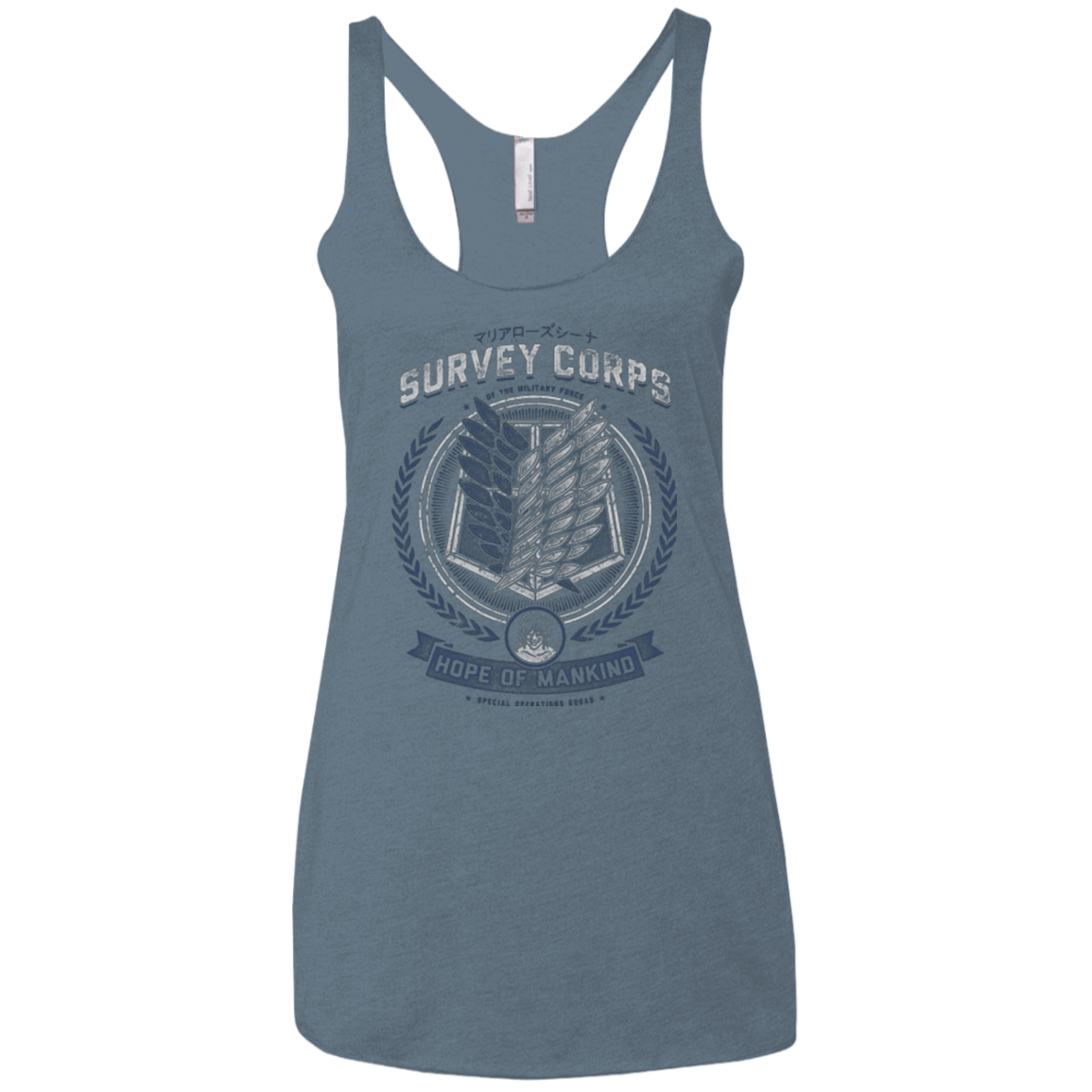 T-Shirts Indigo / X-Small Hope of Mankind Women's Triblend Racerback Tank