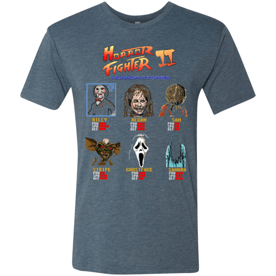T-Shirts Indigo / Small Horror Fighter 2 Men's Triblend T-Shirt
