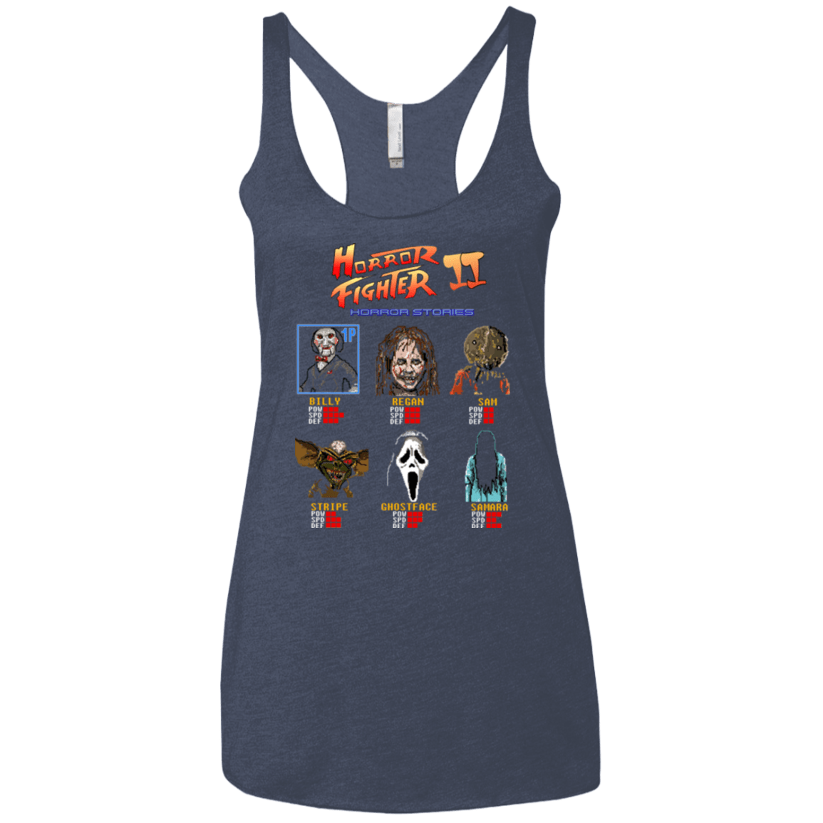 T-Shirts Vintage Navy / X-Small Horror Fighter 2 Women's Triblend Racerback Tank