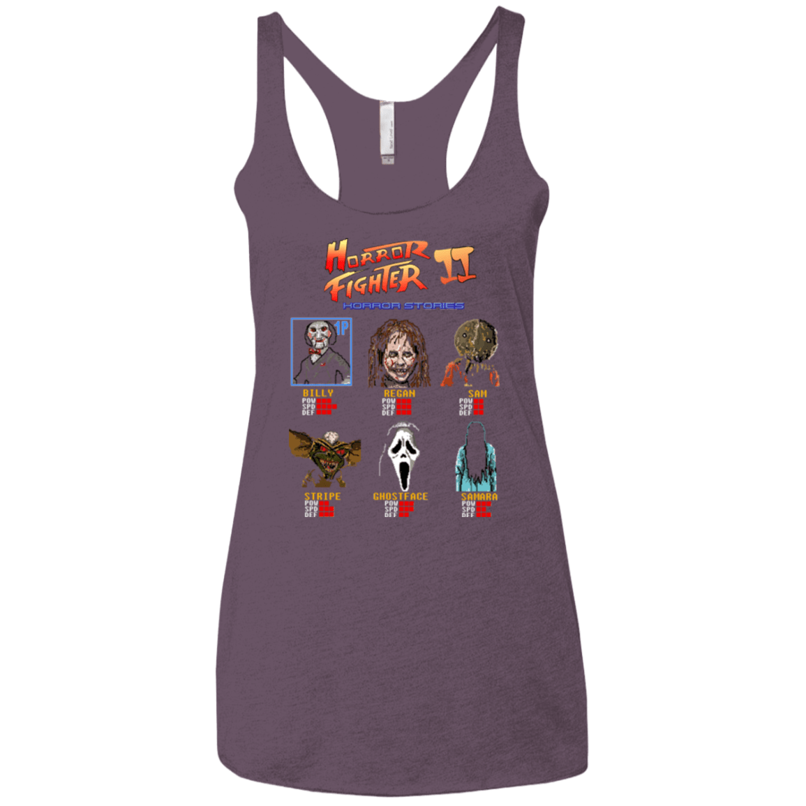 T-Shirts Vintage Purple / X-Small Horror Fighter 2 Women's Triblend Racerback Tank