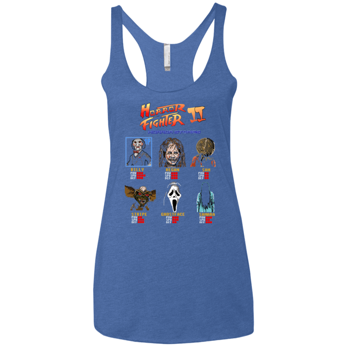 T-Shirts Vintage Royal / X-Small Horror Fighter 2 Women's Triblend Racerback Tank