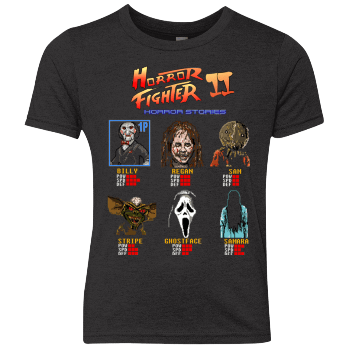 T-Shirts Vintage Black / YXS Horror Fighter 2 Youth Triblend T-Shirt