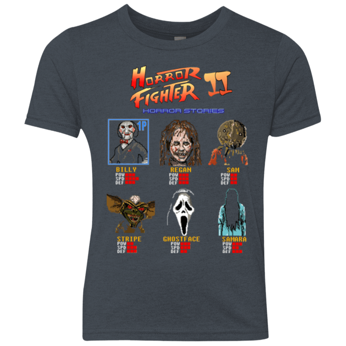 T-Shirts Vintage Navy / YXS Horror Fighter 2 Youth Triblend T-Shirt