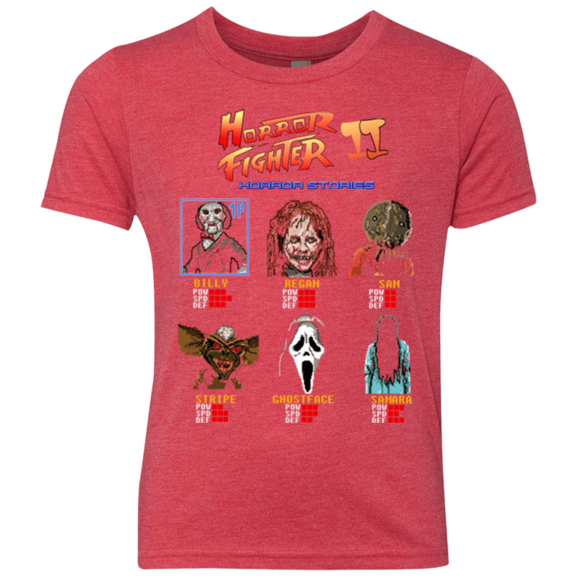 T-Shirts Vintage Red / YXS Horror Fighter 2 Youth Triblend T-Shirt