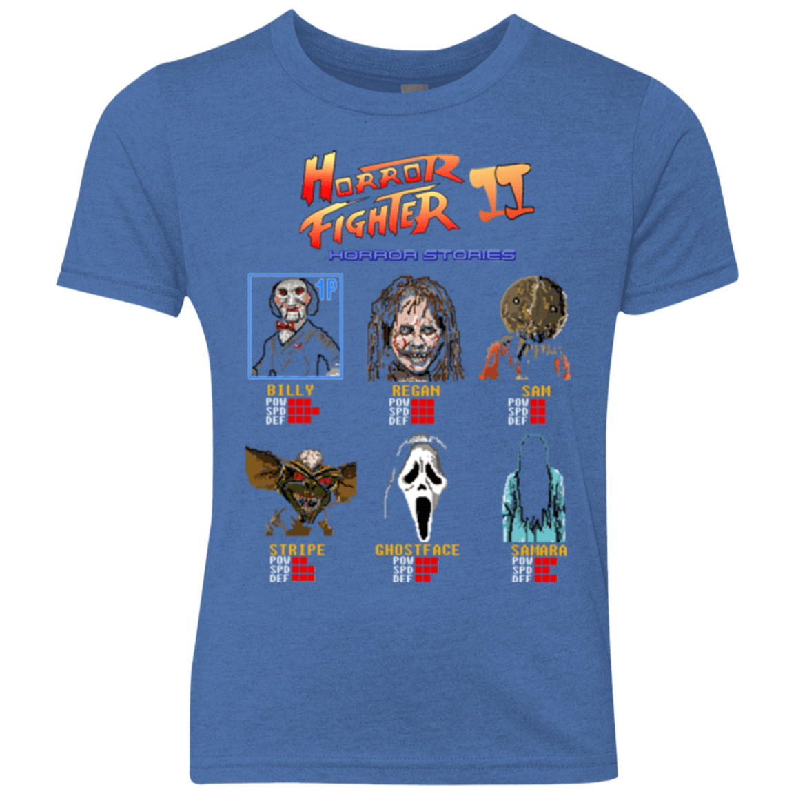 T-Shirts Vintage Royal / YXS Horror Fighter 2 Youth Triblend T-Shirt