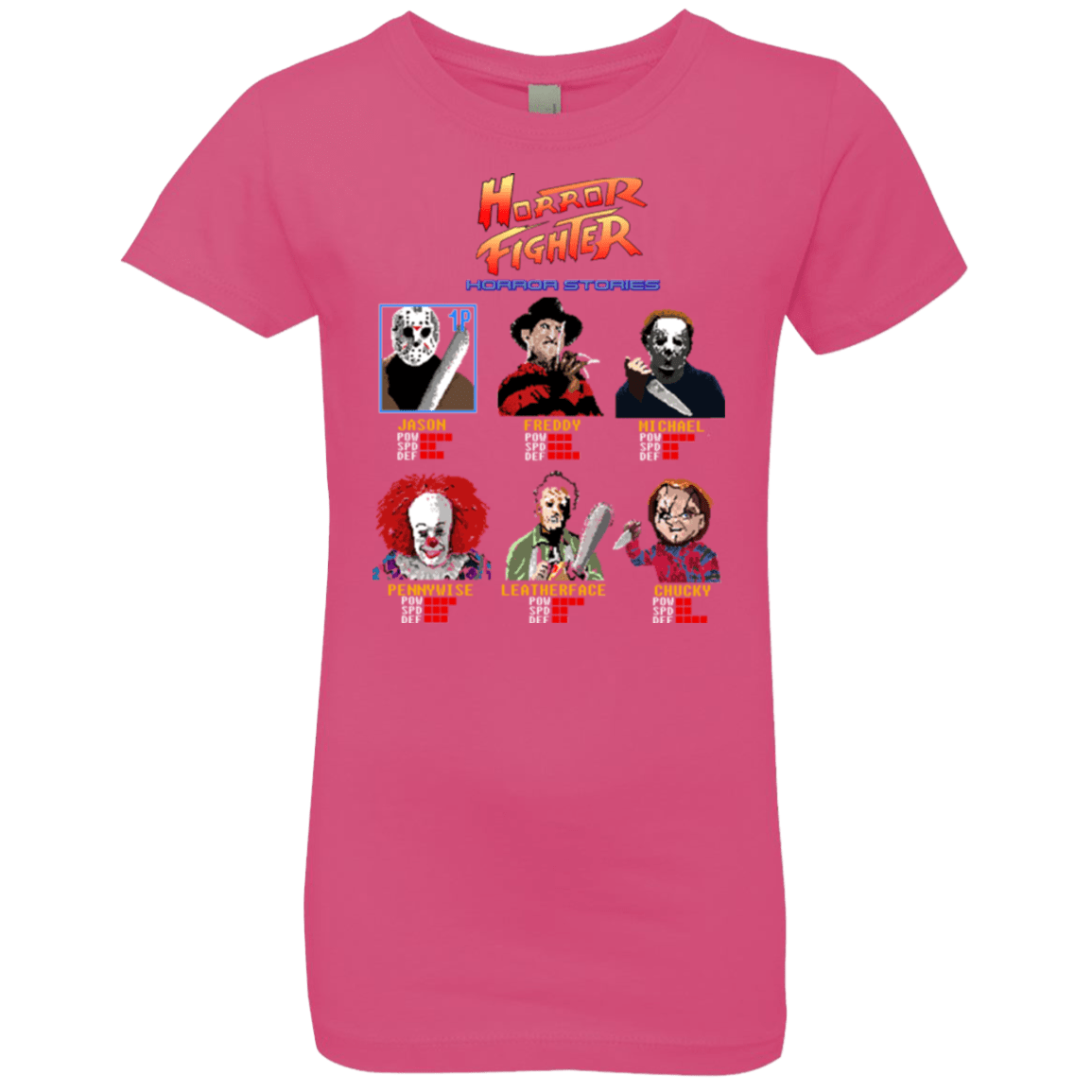 T-Shirts Hot Pink / YXS Horror Fighter Girls Premium T-Shirt