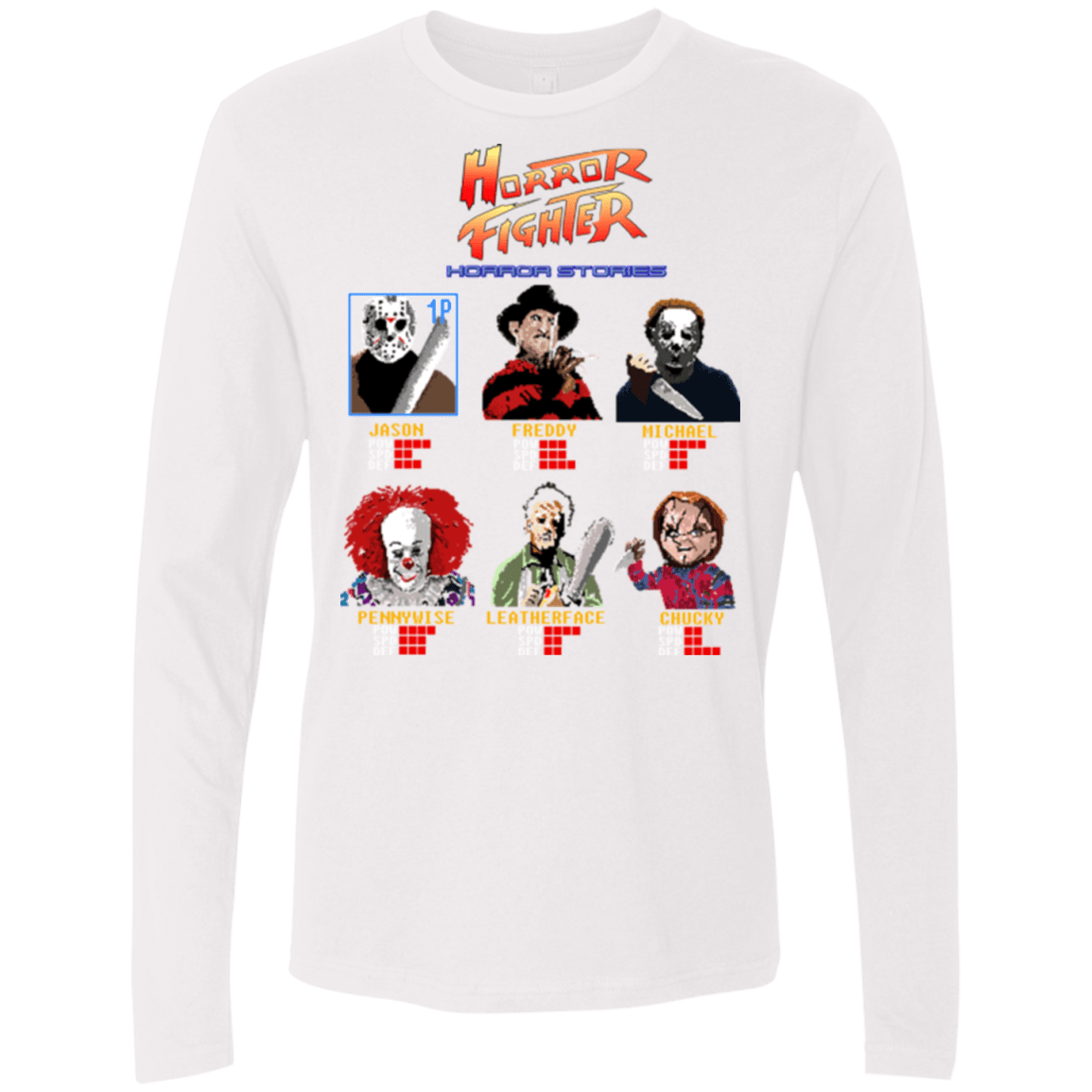 T-Shirts White / Small Horror Fighter Men's Premium Long Sleeve