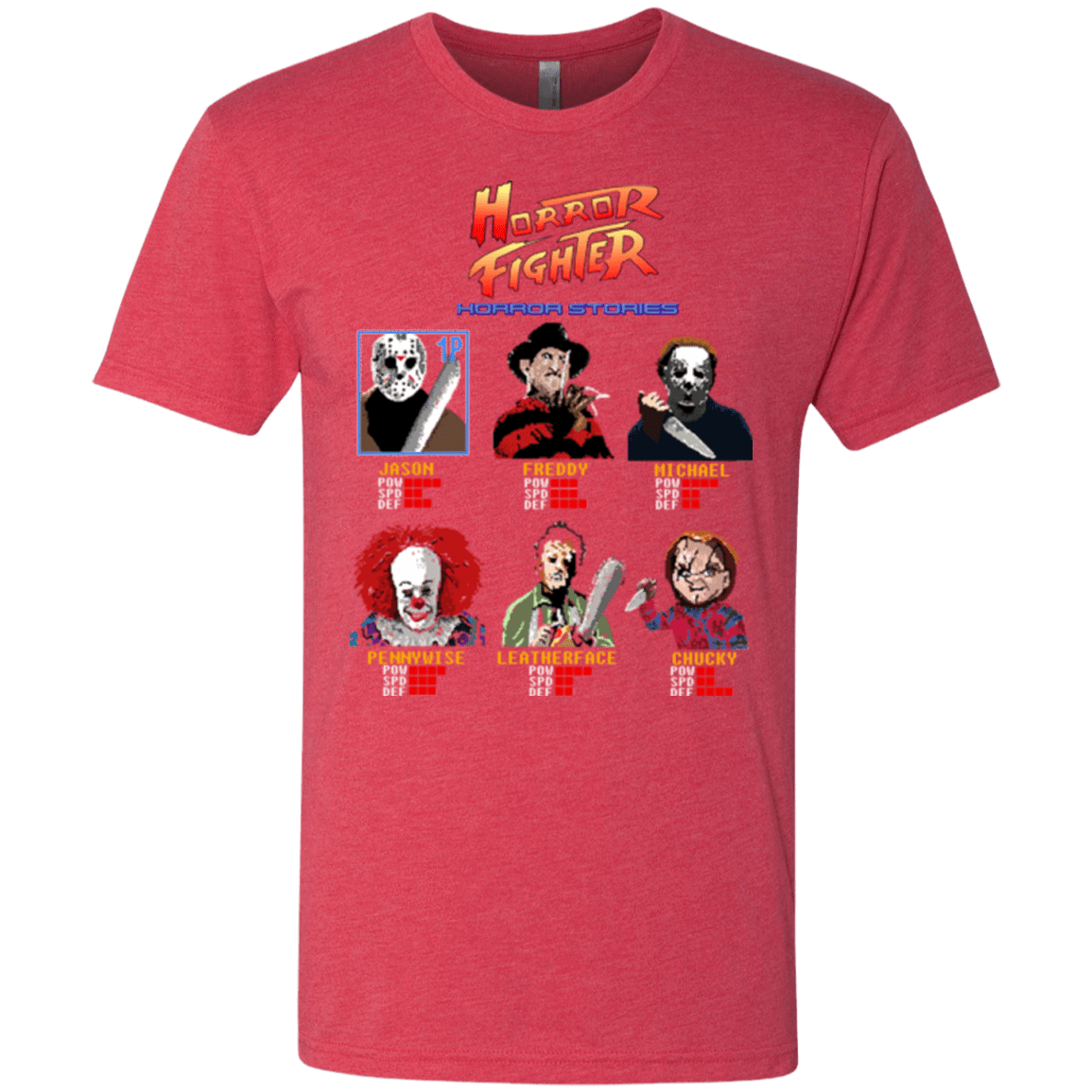 T-Shirts Vintage Red / Small Horror Fighter Men's Triblend T-Shirt