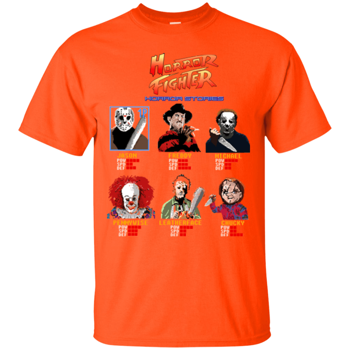 T-Shirts Orange / Small Horror Fighter T-Shirt