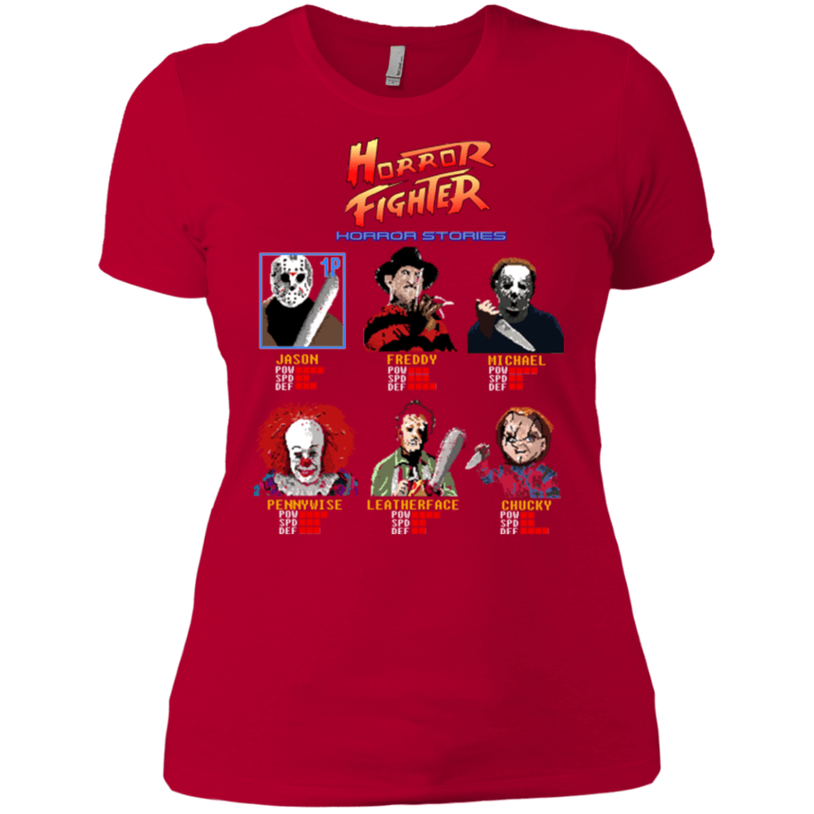 T-Shirts Red / X-Small Horror Fighter Women's Premium T-Shirt