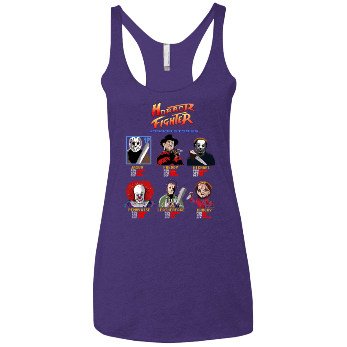 T-Shirts Purple / X-Small Horror Fighter Women's Triblend Racerback Tank