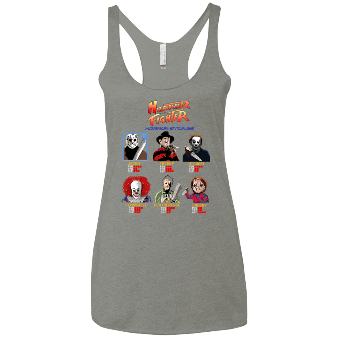 T-Shirts Venetian Grey / X-Small Horror Fighter Women's Triblend Racerback Tank