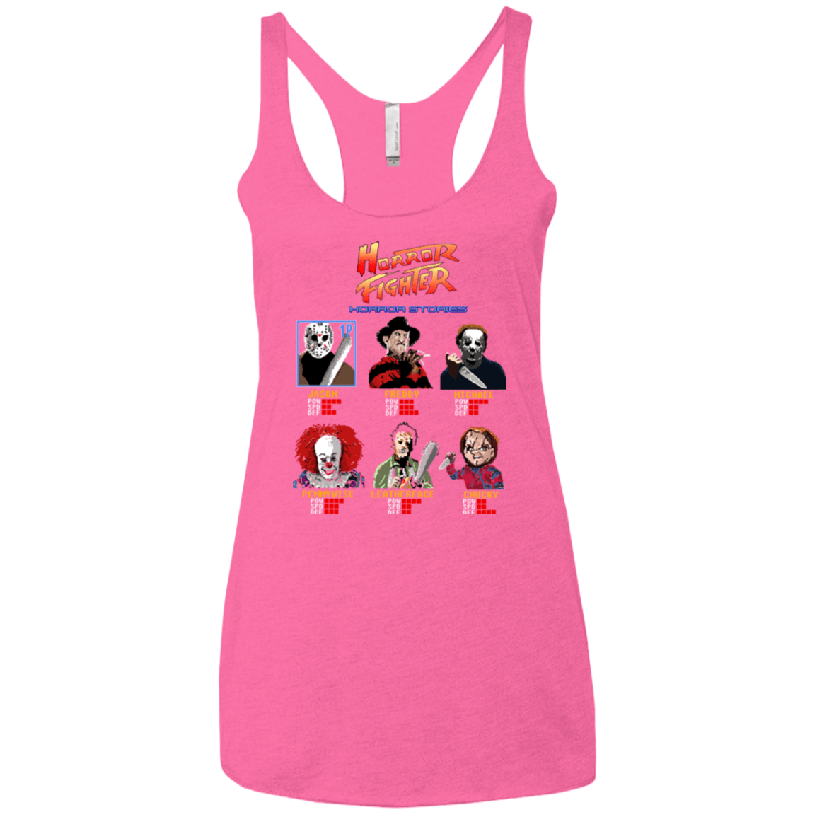 T-Shirts Vintage Pink / X-Small Horror Fighter Women's Triblend Racerback Tank