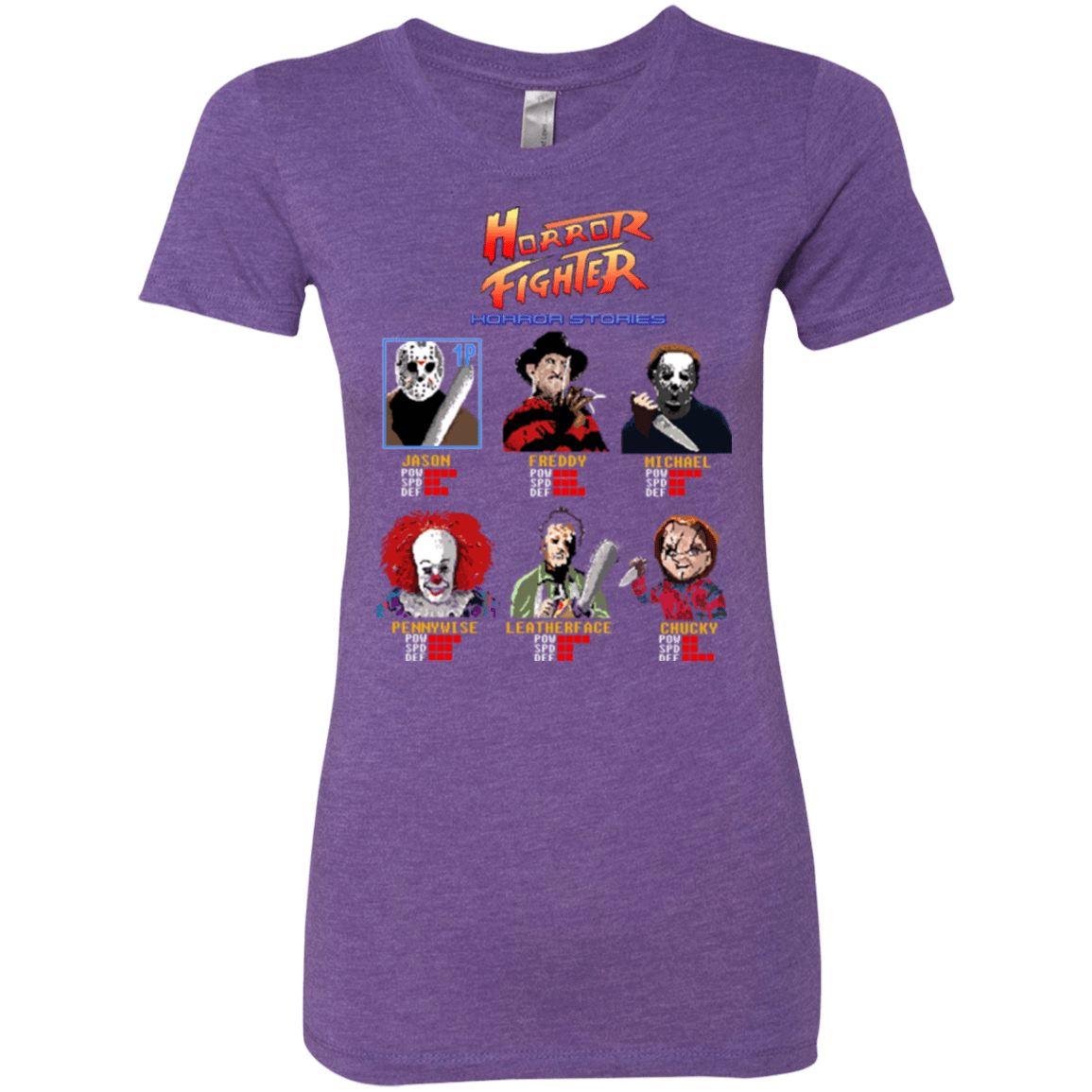 T-Shirts Purple Rush / Small Horror Fighter Women's Triblend T-Shirt