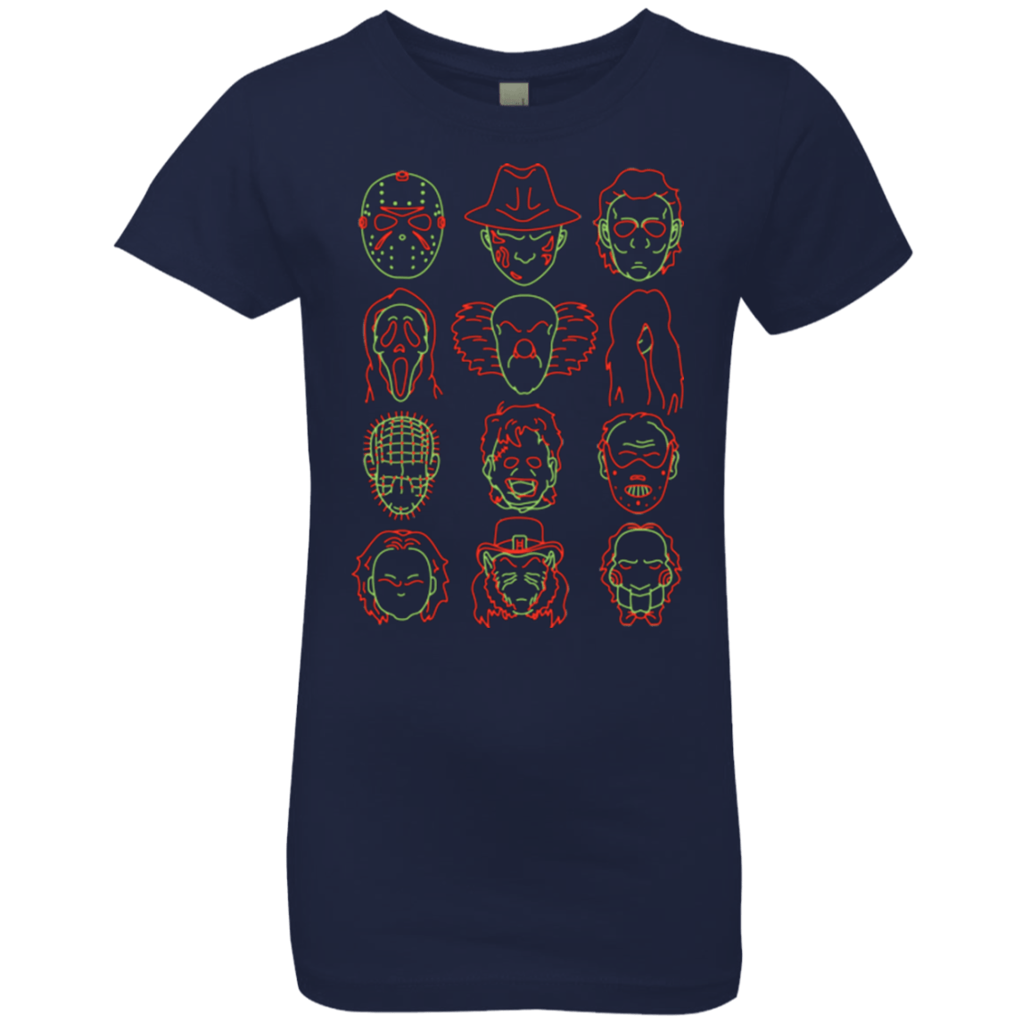 T-Shirts Midnight Navy / YXS HORROR HEADS Girls Premium T-Shirt