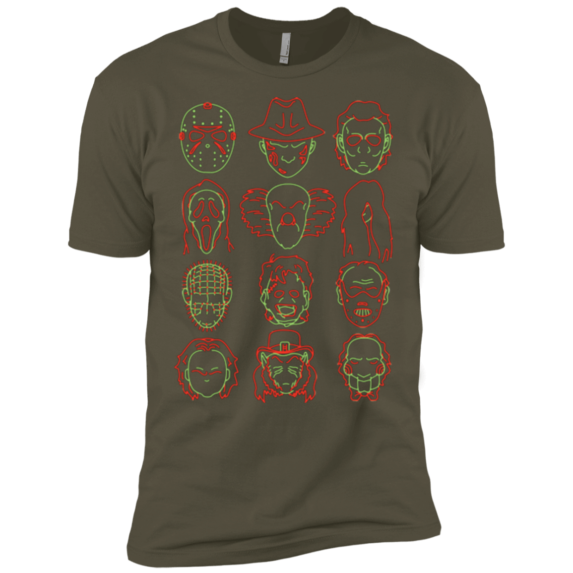 T-Shirts Military Green / X-Small HORROR HEADS Men's Premium T-Shirt