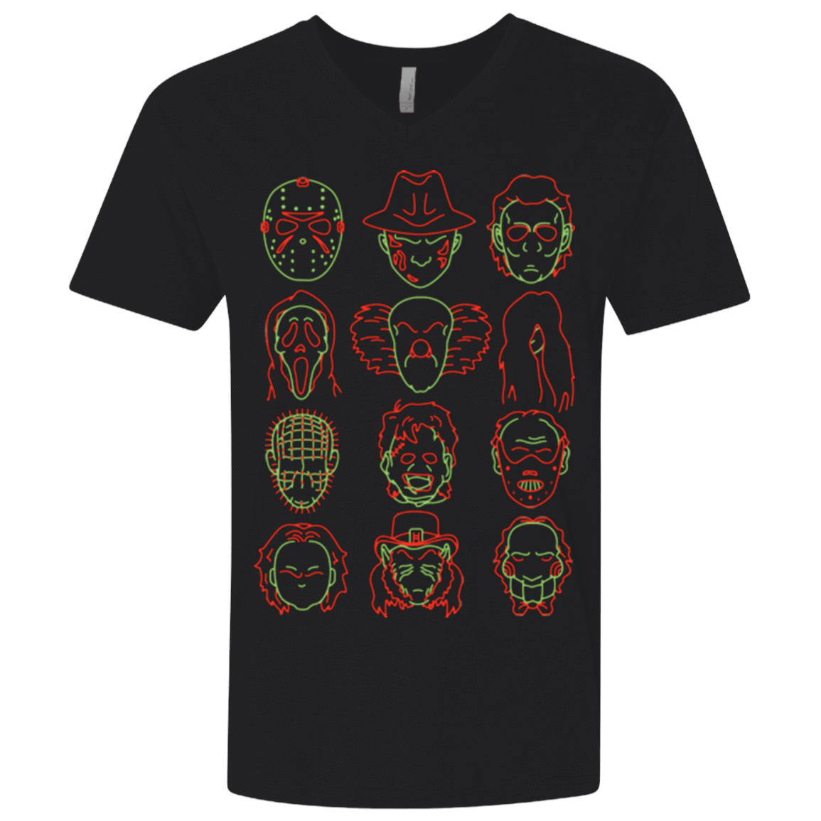 T-Shirts Black / X-Small HORROR HEADS Men's Premium V-Neck