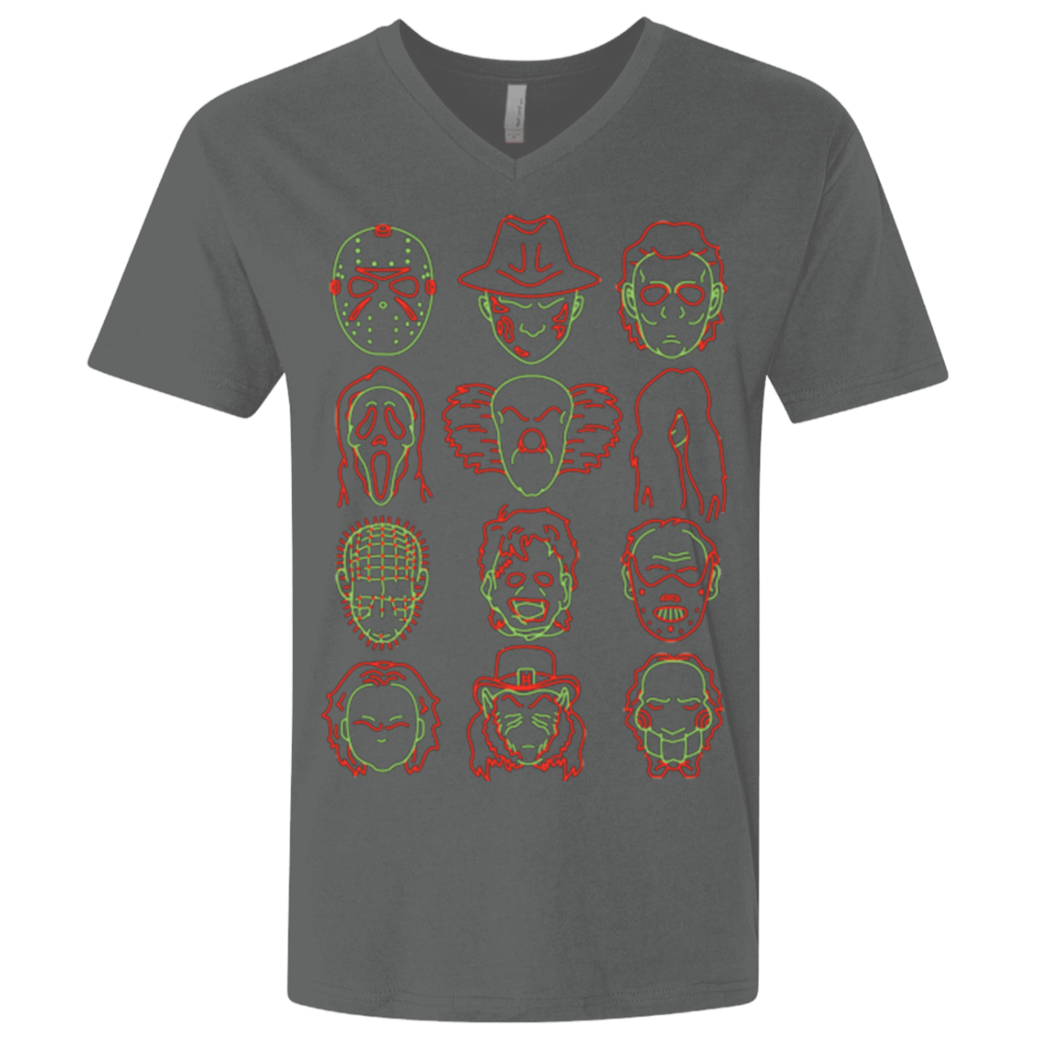 T-Shirts Heavy Metal / X-Small HORROR HEADS Men's Premium V-Neck