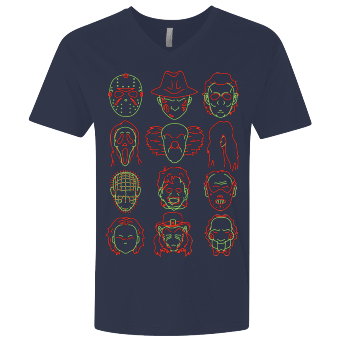 T-Shirts Midnight Navy / X-Small HORROR HEADS Men's Premium V-Neck