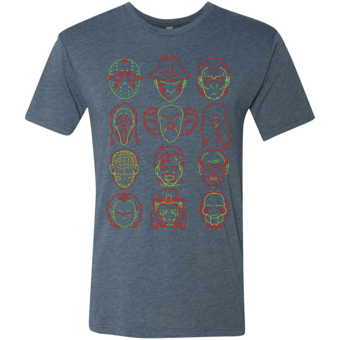 T-Shirts Indigo / Small HORROR HEADS Men's Triblend T-Shirt