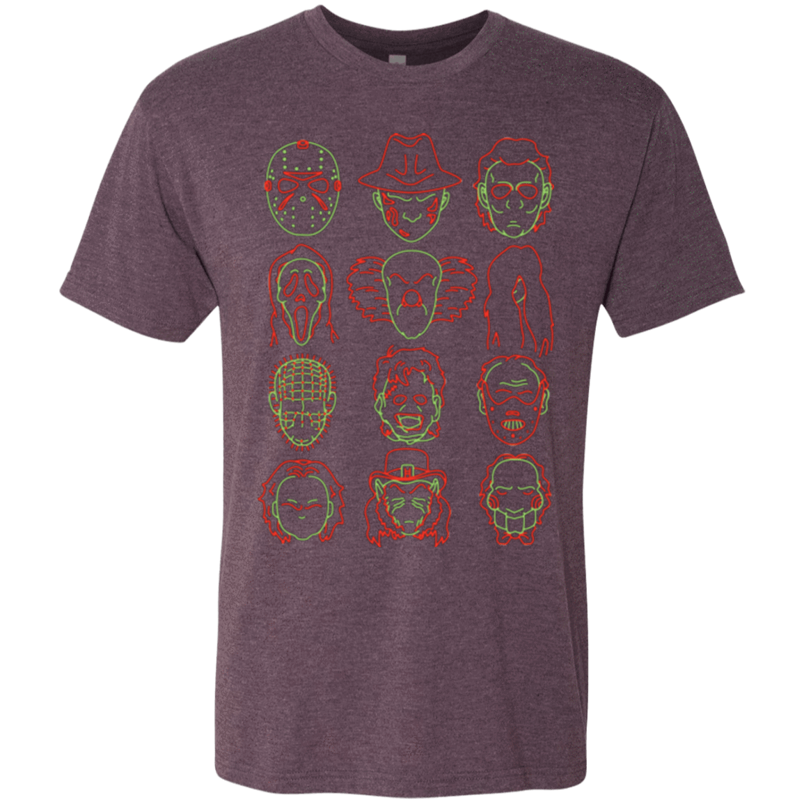 T-Shirts Vintage Purple / Small HORROR HEADS Men's Triblend T-Shirt