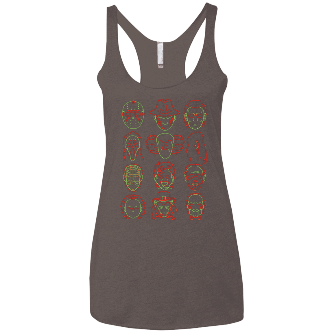 T-Shirts Macchiato / X-Small HORROR HEADS Women's Triblend Racerback Tank
