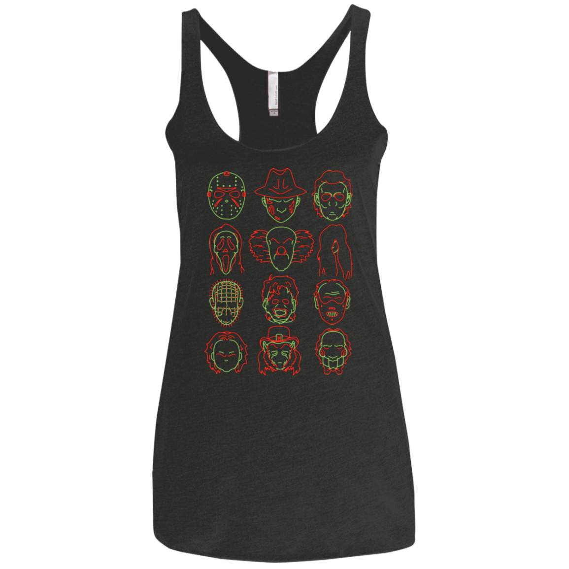 T-Shirts Vintage Black / X-Small HORROR HEADS Women's Triblend Racerback Tank