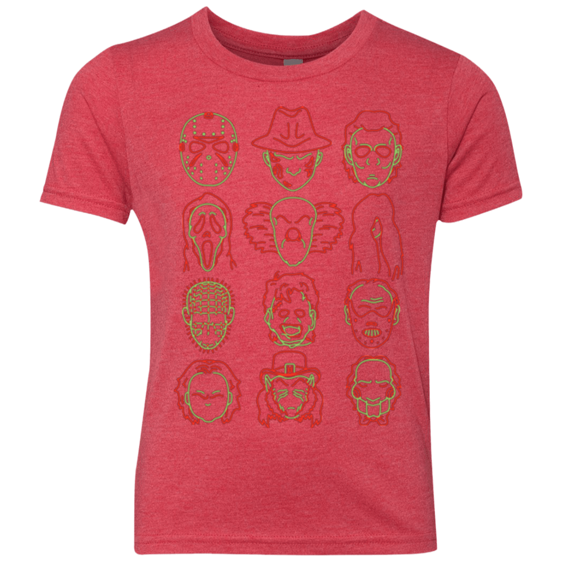 T-Shirts Vintage Red / YXS HORROR HEADS Youth Triblend T-Shirt