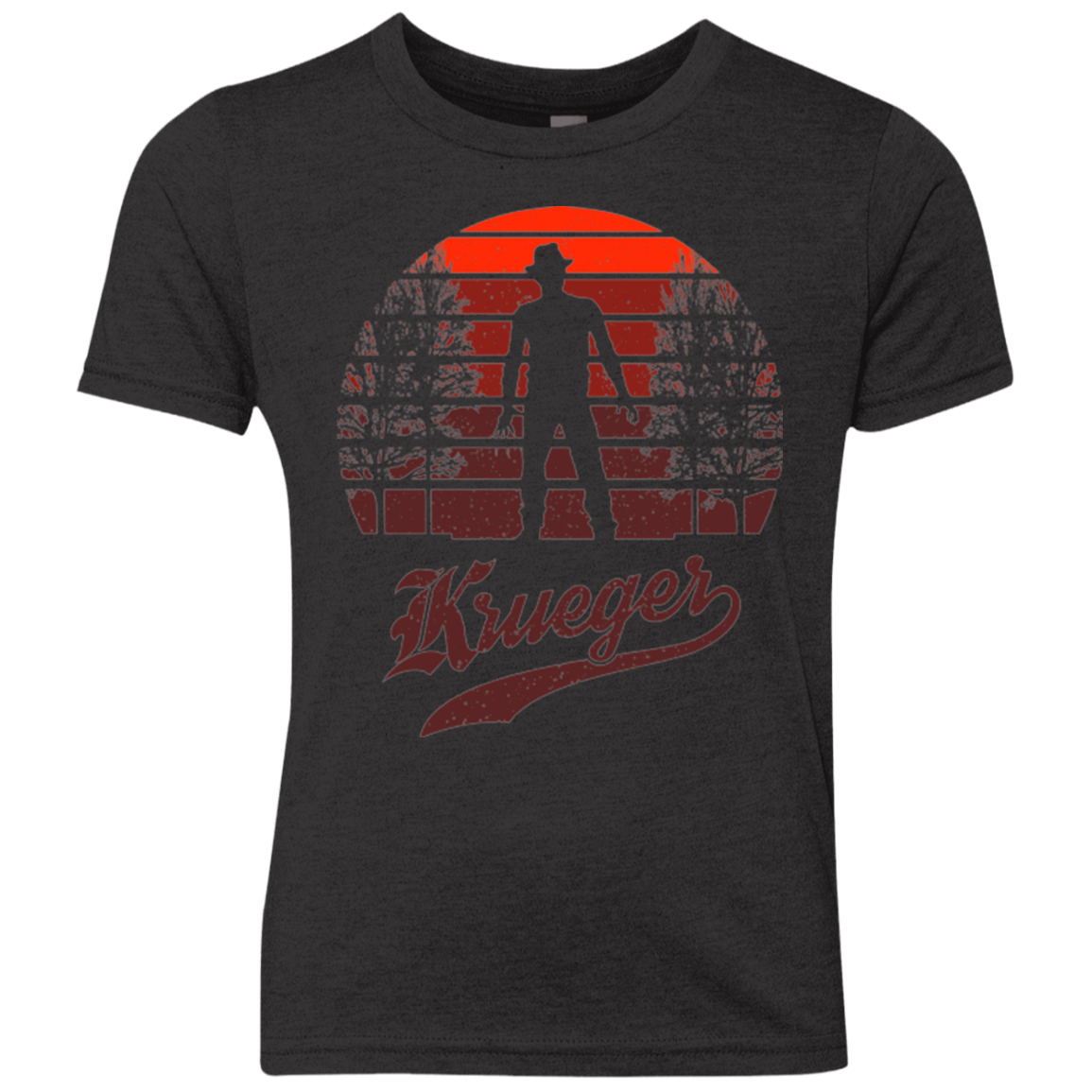 Horror Sun Set Krueger Youth Triblend T-Shirt
