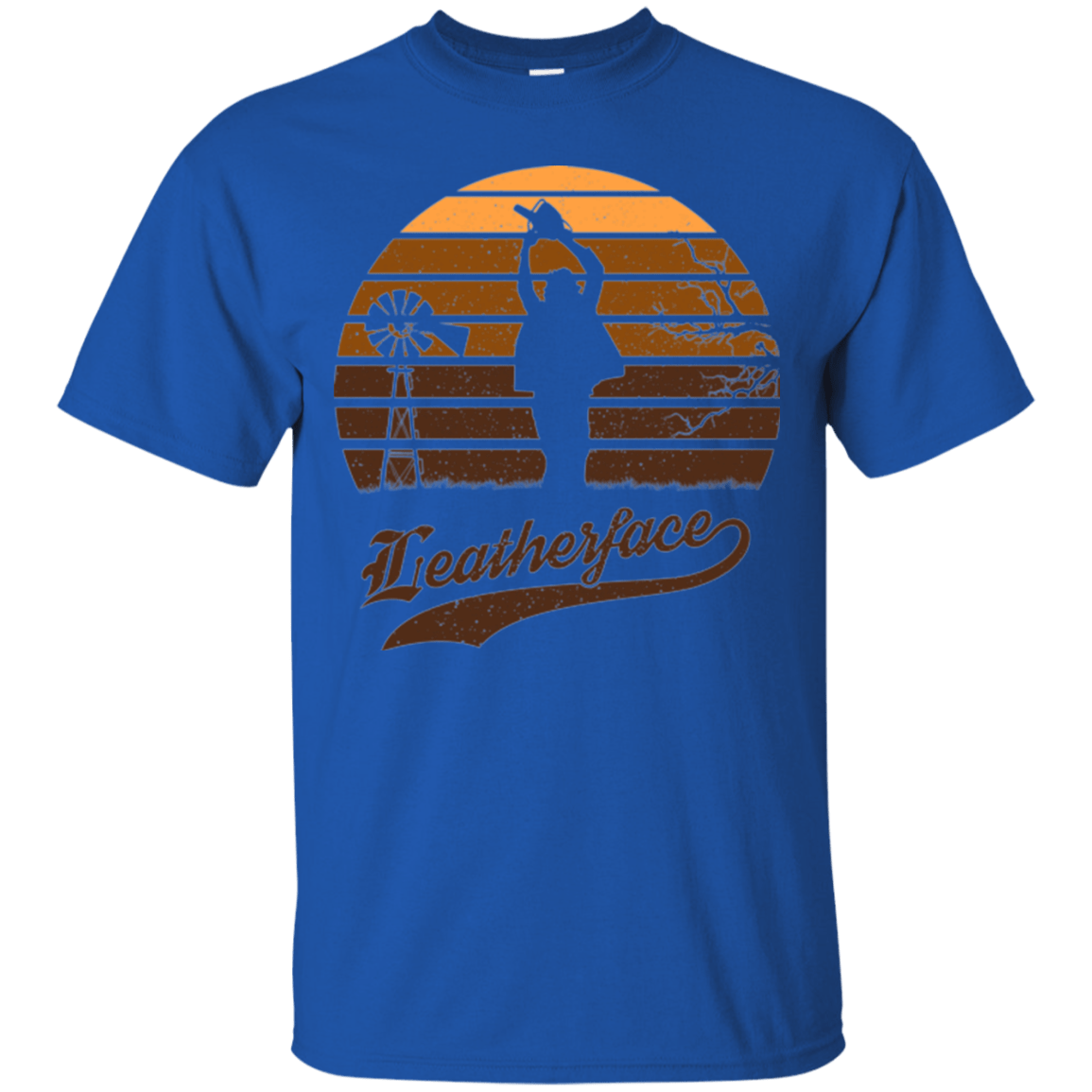 T-Shirts Royal / Small Horror Sun Set Leatherface T-Shirt