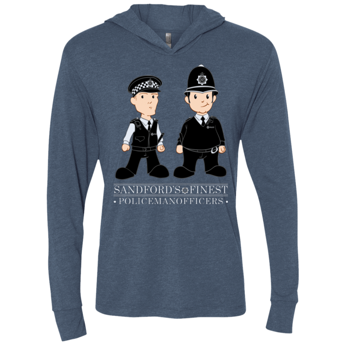 T-Shirts Indigo / X-Small Hot Fuzz Triblend Long Sleeve Hoodie Tee