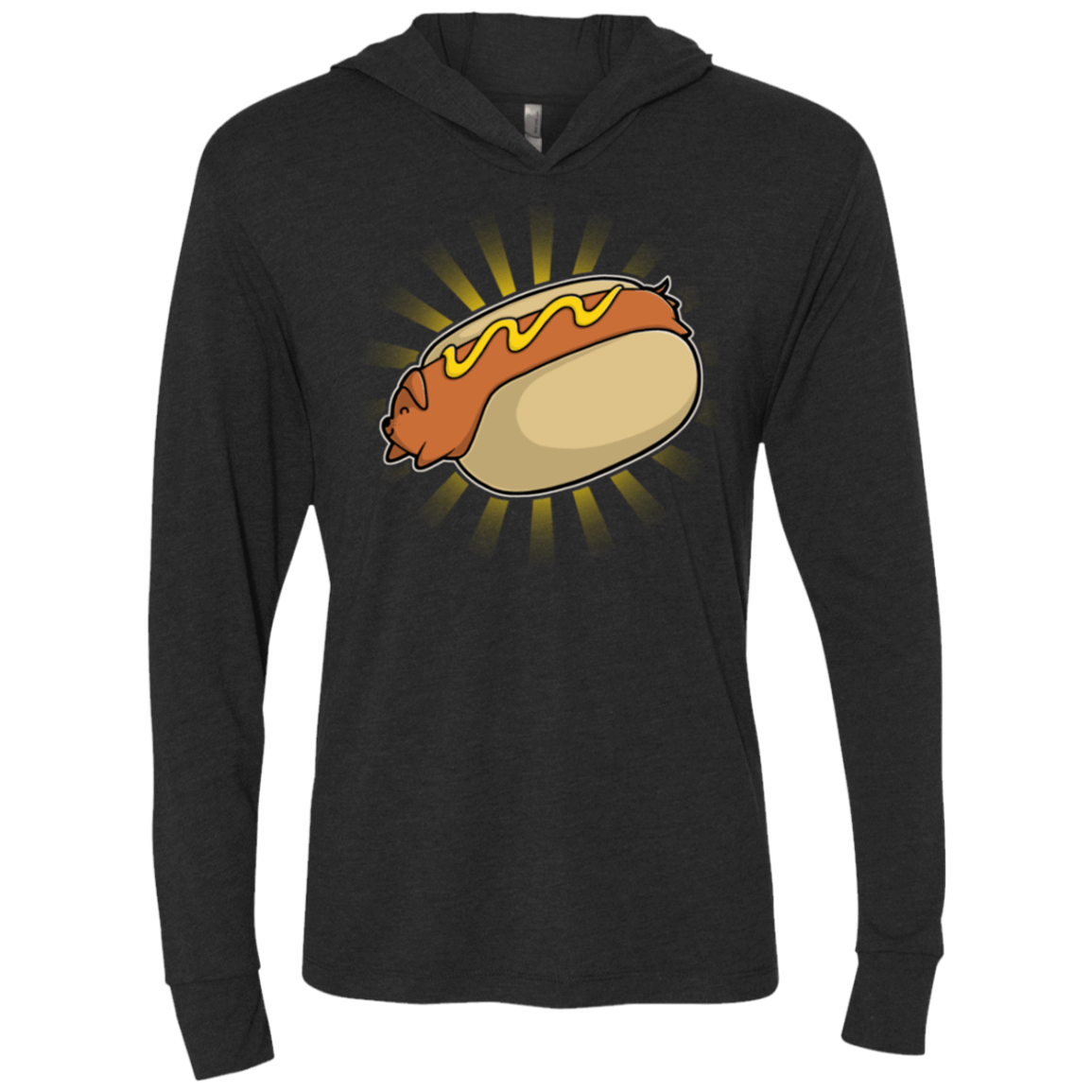 T-Shirts Vintage Black / X-Small Hotdog Triblend Long Sleeve Hoodie Tee