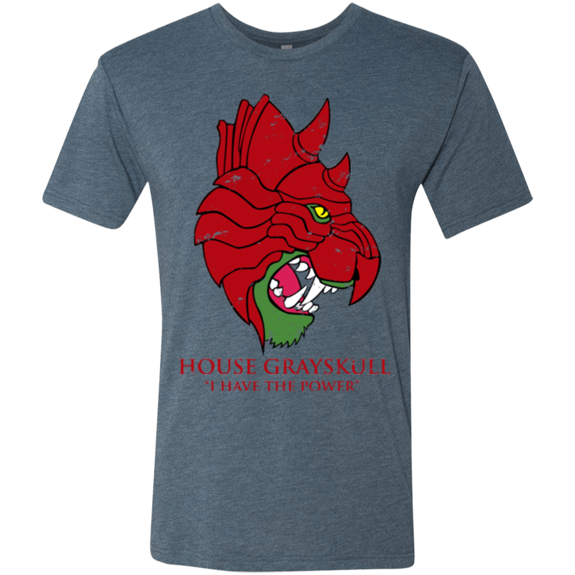 T-Shirts Indigo / Small House GraySkull Men's Triblend T-Shirt