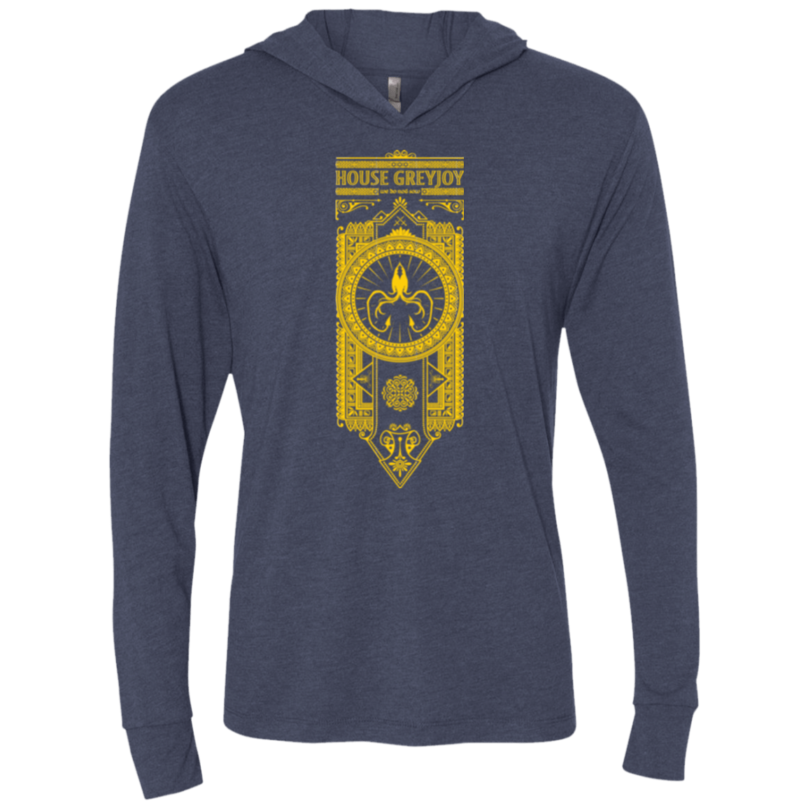 T-Shirts Vintage Navy / X-Small House Greyjoy Triblend Long Sleeve Hoodie Tee