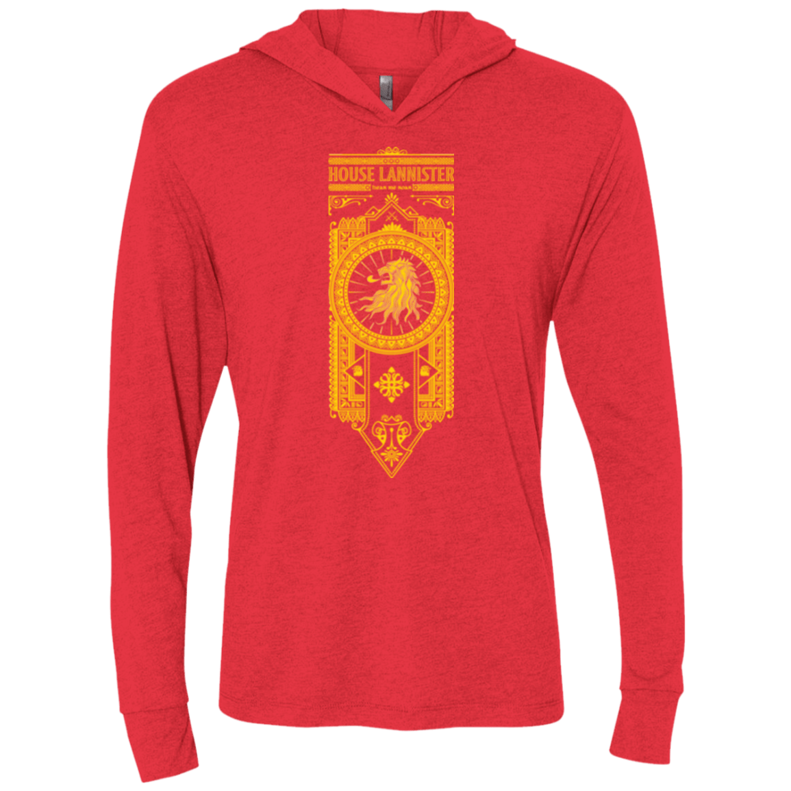 T-Shirts Vintage Red / X-Small House Lannister (1) Triblend Long Sleeve Hoodie Tee
