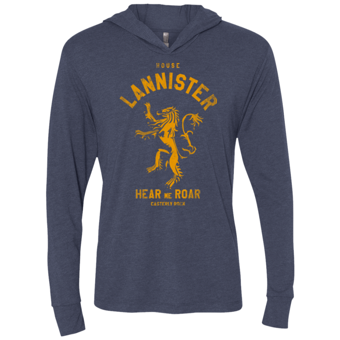 T-Shirts Vintage Navy / X-Small House Lannister Triblend Long Sleeve Hoodie Tee